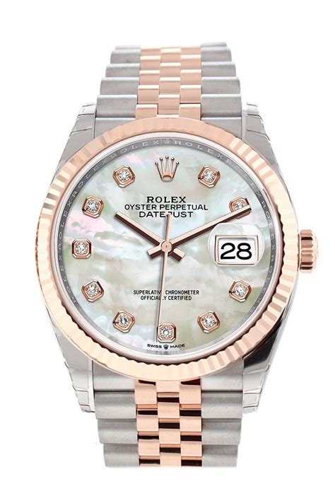 ladies rolex watch with mother of pearl face|Rolex datejust 36 white dial.